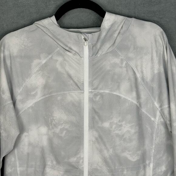 Athleta Jacket Womens Large Gray Full Zip Hoodie Running Activewear Windbreaker - Picture 2 of 14